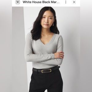 Elegant Silver V-Neck Blouse size large